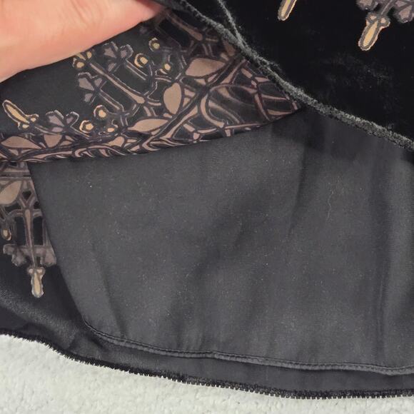 Max Studio Dress M Shift Mini Velvet Halter Burnout Cocktail Party Art Deco - Picture 6 of 13